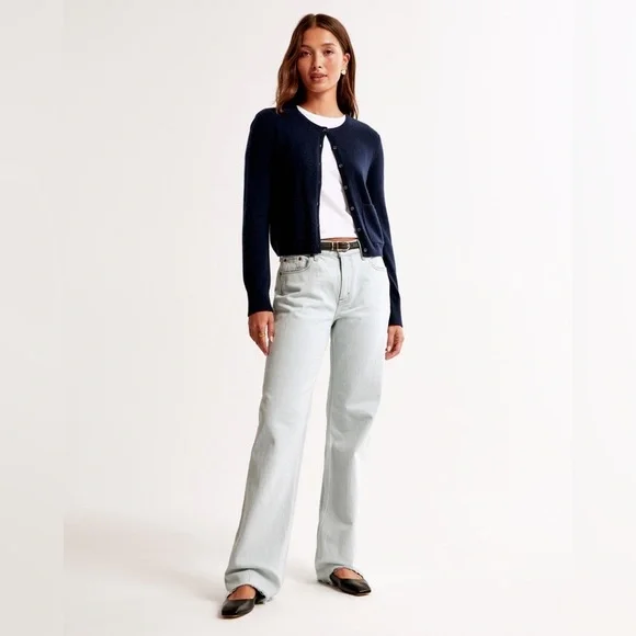 NWT Abercrombie & Fitch Light Blue Flare Jeans - Picture 1 of 15